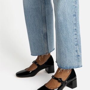Larroude Black Patent Leather Mary Jane Heels